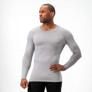 Devops Long Sleeve Thermal Compression Shirt in Light Gray Size L